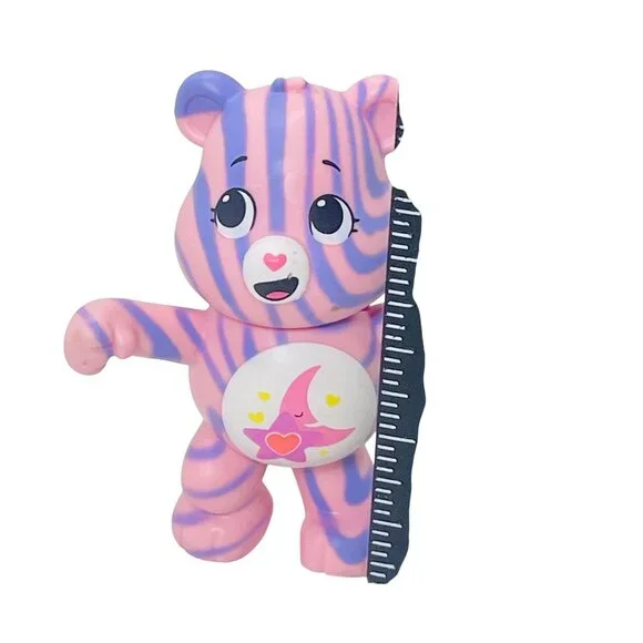 True Dreams Care Bears Mini Figure Pink & Purple Striped Moon & Heart Belly Toy - Picture 6 of 8
